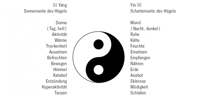Yin Yang mit Attributen